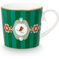 PiP Studio Tasse Henkelbecher Love Birds Stripes Emerald Grün (150ml)