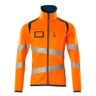 MASCOT Herren Fleecepullover mit Reißverschluss ACCELERATE SAFE Hi-vis Orange / Dunkelpetroleum XL - 19103-315-1444-XL