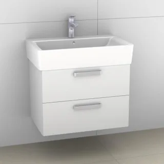 Artiqua 412 Waschtischunterschrank für Connect Cube E7736 Weiß Hochglanz, 412-WU2L-I16-7016-68 412-WU2L-I16-7016-68