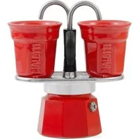 BIALETTI Espressokocher, 0,09l Kaffeekanne, (1 Espressokocher Mini Express + 2 Espressobecher, 90 ml)