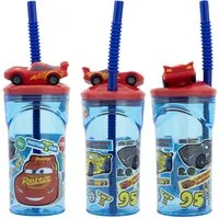 Disney Kinderbecher Disney Cars Lighning McQueen 3D Deckel Kinder Trinkbecher Becher 360ml, 1-tlg.