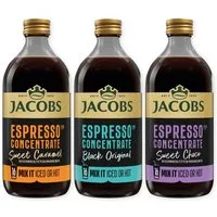 JACOBS Kaffee JACOBS Espresso Concentrate 3er Probierset CHOCO, Caramel & Black, Ideal für Iced Coffee, Latte, Cappuccino oder kreative Kaffee-Rezepte