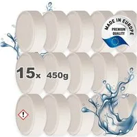 BlueCraft Luftentfeuchter Schlafzimmer Wohnung Nachfüller gegen Schimmel Nachfüllpack, Entfeuchter Granulat Tabs 15 x 450g ohne Duft Nachfüllpackung