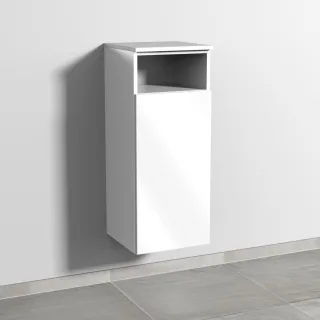 Sanipa 3way Mittelschrank mit 1 Tür und 1 offenem Fach, Weiß-Glanz, SF13378 SF13378