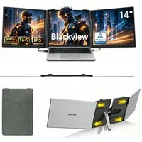 blackview Dual-Screen-Laptop PRO-Bildschirm-Extender Ultra-dünne Gaming Monitor Portabler Monitor (180° Monitor, Für 13"-17" Laptops- Nur ein Kabel für Video & Strom)