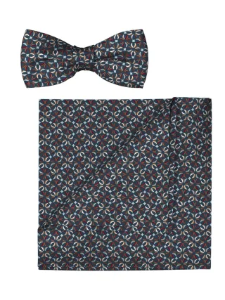 OLYMP - Fliege und Einstecktuch Set beige/blau/rot