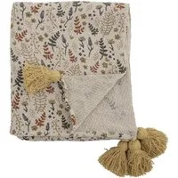 Bloomingville Tagesdecke Filipa, Decke mit Quasten Baumwolle Kuscheldecke Kinderdecke dänisches Design