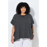 Ulla Popken T-Shirt Oversized geschnitten Streifen Rundhals
