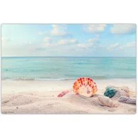 cover-your-desk.de Schreibtischunterlage abwaschbar – Traumstrand mit Muscheln – premium Vinyl– Made in Germany, (1 tlg)