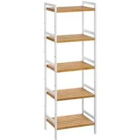 SONGMICS Badregal Bücherregal, mit 5 Ablagen, Badregal, 31,5 x 45 x 142 cm