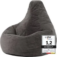 icon Sitzsack Sessel mit Rückenlehne aus Cord „Dalton“, Sitzsack XXL, Gaming Sitzsack, Made in Germany, Erwachsene & Kinder
