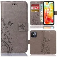 Numerva Handyhülle Bookstyle Flower für Xiaomi Redmi 12C, Handy Tasche Schutzhülle Klapphülle Flip Cover mit Blumenmuster