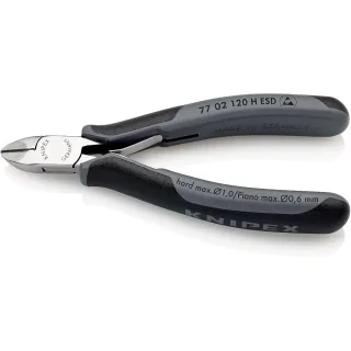 KNIPEX Hartmetall-Elektronik-Seitenschn. ESD - 7702120HESD