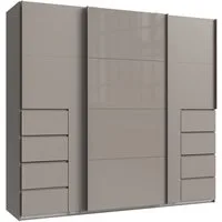 Wimex Schwebetürenschrank Bali in den Breiten 225cm & 270cm, Kleiderschrank mit Glaselement Schrank mit 3 Türen, in den Farben: grafit oder saharagrau erhältlich