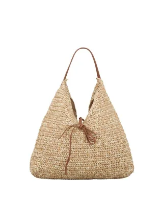 beck söndergaard - Geräumiger Shopper aus Papierstroh in gewebter Optik braun - Gr. - OS