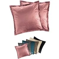 MOON Heimtextilien Kissenhülle 2er Pack 40x40 cm Kissenbezug edle Samt Optik Moon Flora