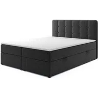 M-Punkt24 Boxspringbett Athen (180 x 200 cm, Grau oder Schwarz), inkl. Bettkasten, inkl. Visco-Topper, inkl. Matratze H3