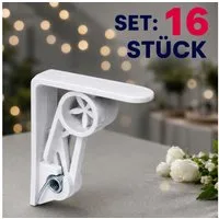 Koopman Tischtuchklammer Weiß Kunststoff 8 / 16 er Set, (Set, 16-tlg., Packung), 16 Stk, Kunststoff, 6x1,5x5,5cm, Weiß, Gefedert