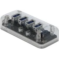 Externer USB 3.0 Hub mit 4 Ports, USB-Hub transparent