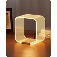 EDISHINE LED Nachttischlampe Dimmbar, Moderne Tischlampe, nicht dimmbar, LED fest integriert, moderne Nachttischlampe mit versteckter Lichtquelle und Lasergravur