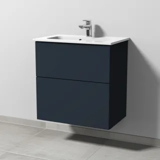 Sanipa 3way Waschtischunterbau zu Duravit ME by Starck Waschtisch mit 2 Auszügen, Marine-Matt SP7221R