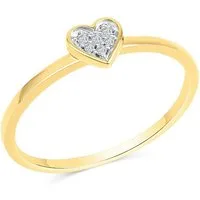 Diamonds by Ellen K. Fingerring Gold 585 zweifarbig Herz-Motiv mit Brillanten 0,025ct.