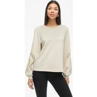 Vila Sweatshirt VISANDY L/S DETAIL SWEAT TOP - NOOS Viskosemischung, regular fit