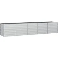 vidaXL Hochbeet, Garten-Hochbeet 400x80x77 cm Verzinkter Stahl Silber