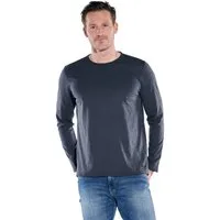 Engbers Langarmshirt Herren Rundhals Shirt, Saphirblau
