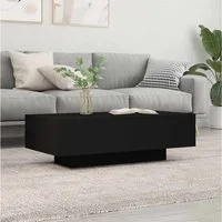 furnicato Couchtisch Schwarzer aus Holzwerkstoff 100 x 49,5 x 31 cm (1-St), Feuchtigkeitsbeständiger Wohnzimmertisch mit glatter Oberfläche