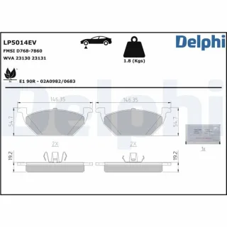 Delphi Bremsbel?ge vorne STREETSCOOTER Seat Skoda VW