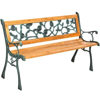 tectake Gartenbank, Braun, Holz, Patchwork, 52x74x124 cm, Gartenmöbel, Gartenbänke