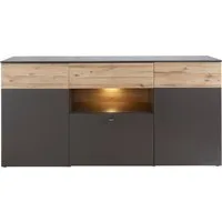 FORTE Sideboard Como, Kommode, Stauraumschrank, LED Beleuchtung, Soft Close, Stauraum