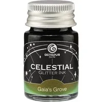 OCTOPUS Fluids Celestial Glitter Gaia’s Grove 10ml Füllhaltertinte mit Glitzer Tintenglas (10ml, 1-tlg)