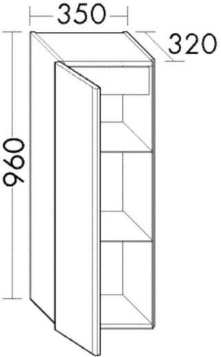 Burgbad Halbhochschrank Iveo 960x350x320 Weiß Hochglanz, UHHY035RF2833 UHHY035RF2833