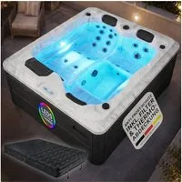 Artsauna Whirlpool Oasis, (Spa mit Massagedüsen, LED-Beleuchtung, inkl. Abdeckung)