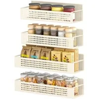 SONGMICS Gewürzregal magnetisch, Gewürzregal magnetisch, 4er Set, 2 große und 2 kleine Regale