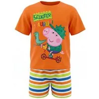 Peppa Pig Schlafanzug Peppa Wutz Pig George Dino Kinder Jungen Pyjama Gr. 92 bis 116, 100% Baumwolle
