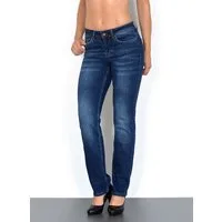 ESRA Straight-Jeans High Waist Straight Fit Jeans Damen Gerader Schnitt bis Übergröße G1 Damen Jeanshose Straight Leg Stretch Jeans High Waist bis Plus Size
