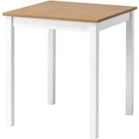 hagge home Esstisch, Küchentisch klein Kiefernholz massiv 68 x 68 x 75 cm Weiß-Braun