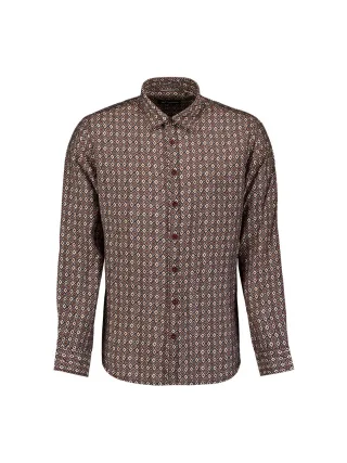 No Excess - Shirt Allover Printed Light Brown - Gr. - XL