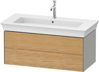 Duravit White Tulip Waschtischunterbau wandhängend Natur Eiche & Stein Grau Matt & Seidenmatt 984x45 WT43420H5920010