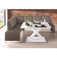 exxpo - sofa fashion Eckbank Intenso, viele Bezugsstoffe Cord, Struktur 243/158 cm (B/T), hohe Bodenfreiheit, frei im Raum stellbar, hoher Sitzkomfort