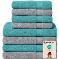 Komfortec Handtuch Set aus 100% Baumwolle, 4 Handtücher 50x100 cm und 4 Badetücher 70x140 cm, Frottee (Packung, 8-St), Duschtücher & Badehandtuch, Weich, Towel, Groß