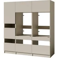 BASIC by Balculina Mehrzweckschrank-Set Washhome B/T/H 186x68x200 cm, (3-St), Breite 186cm, höhenverstellbare Metallfüße