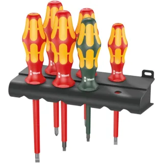 Wera 160 i/168 i/6 Schraubendrehersatz Kraftform Plus Serie 100 + Rack, 6-teilig - 05347777001