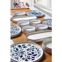 Hermia Concept Geschirr-Set 6 Tellern, 2 Platten und 6 Schüsseln Dieses Set 100 % Keramik (14-tlg), 6 Personen, Keramik, Steinzeug, spülmaschinenfest und mikrowellengeeignet