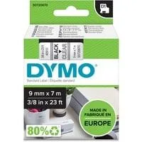D1 ORIGINAL Schriftband, schwarz auf transparent, 9mm x 7m S0720670
