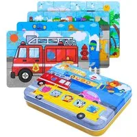 CLTYQ Puzzle Puzzle Kinderpuzzle Puzzleteile, ab 3 Vier schwierigkeitsgrade, Puzzleteile, Lernspielzeug für Kinder Alt (Auto)