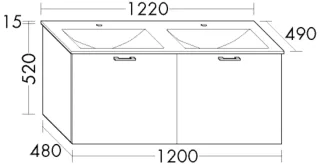 Burgbad Glas Waschtisch-Set Sys30 PG4 Sana Eiche Weiß/Weiß, SFGS122F3675A0070 SFGS122F3675A0070